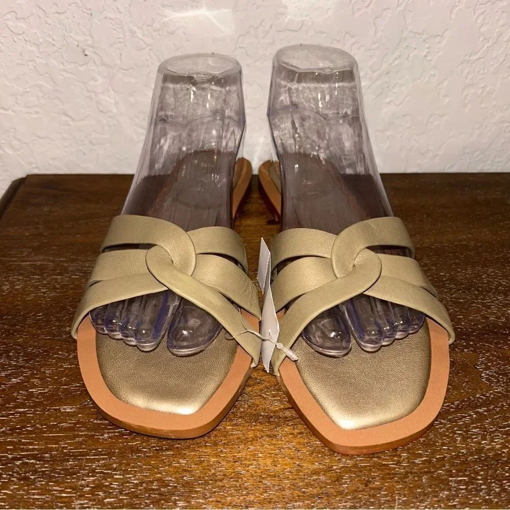New, LOFT Leather Slide Slip On Sandal Shoes